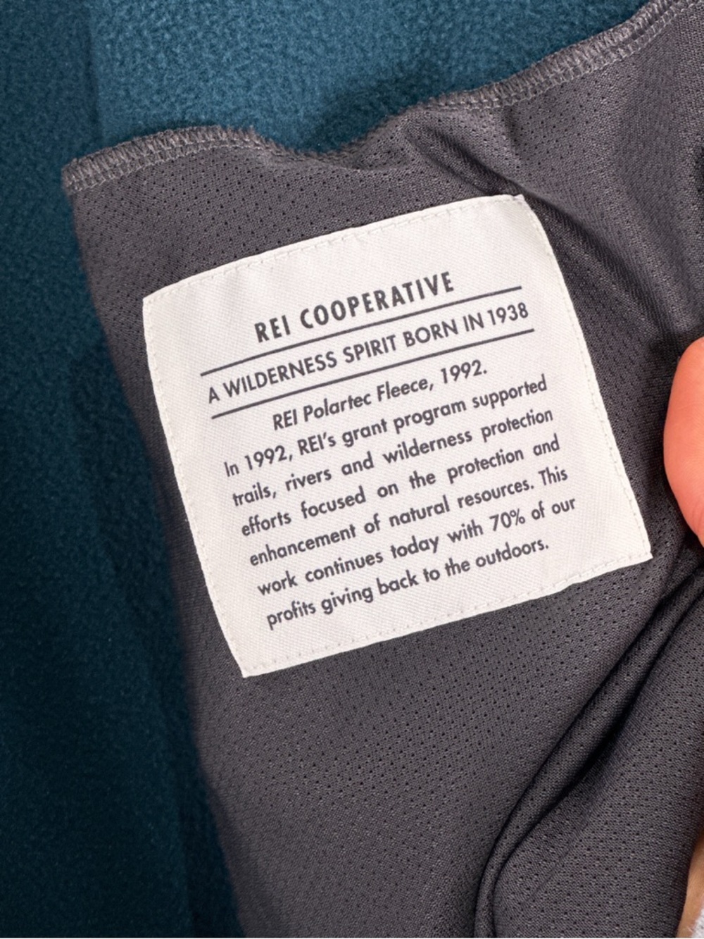 REI Co-op Mens XLT Polartec Fleece Full Zip Jacket Gorpcore Teal - Picture 7 of 14